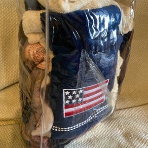 A bag full of hand towels kitchen and bath